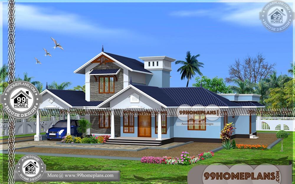 Kerala Home Model 250+ Double Floor Home Design Plans Collections
