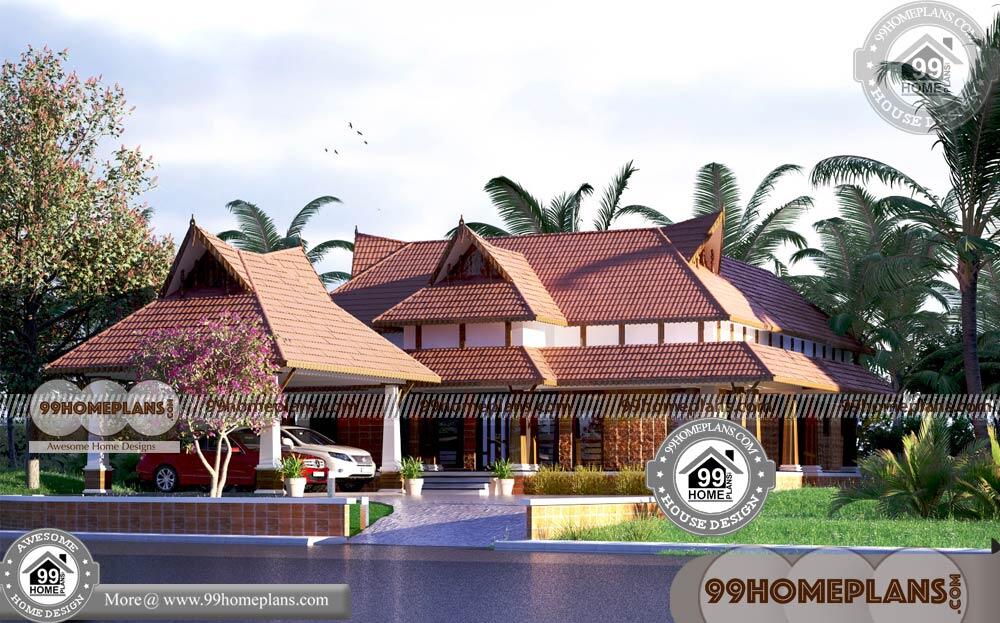 Kerala Model House Plans with Nadumuttam 80+ Double Story Floor Plans