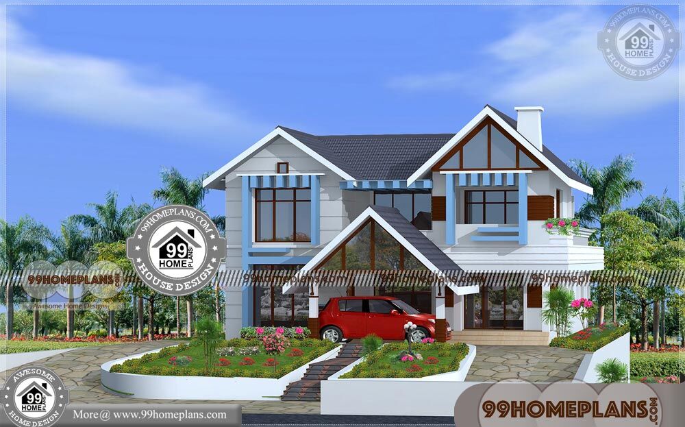 Kerala New House Plans Photos | 90+ Two Storey Townhouse Design