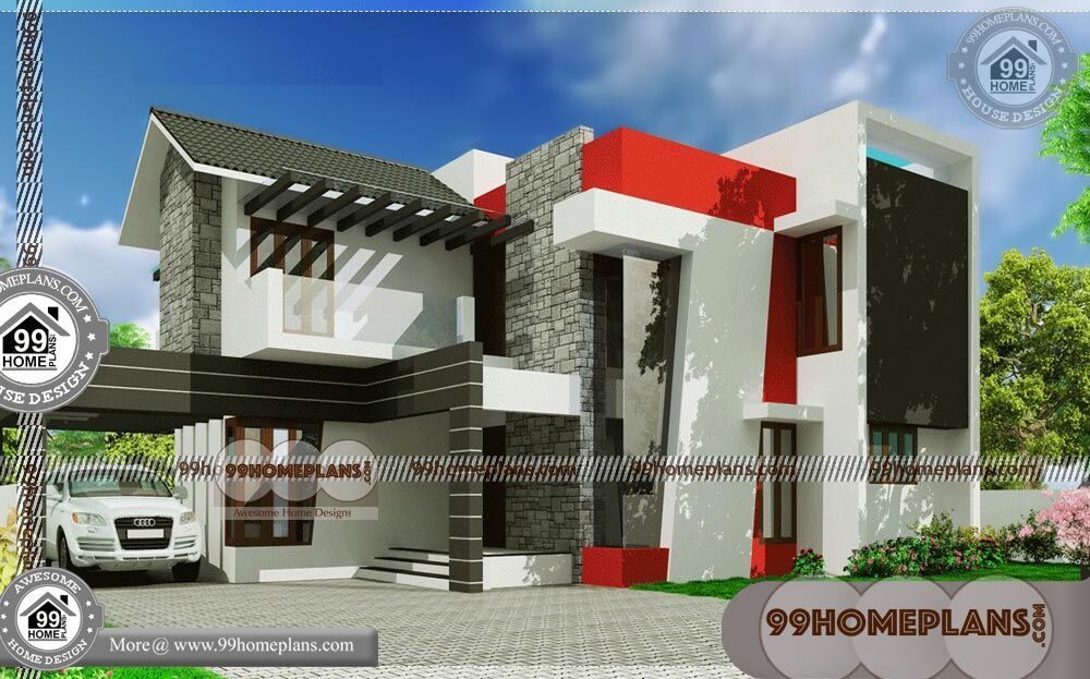 Narrow Lot Contemporary House Plans | 60+ Large 2 Story House Plans