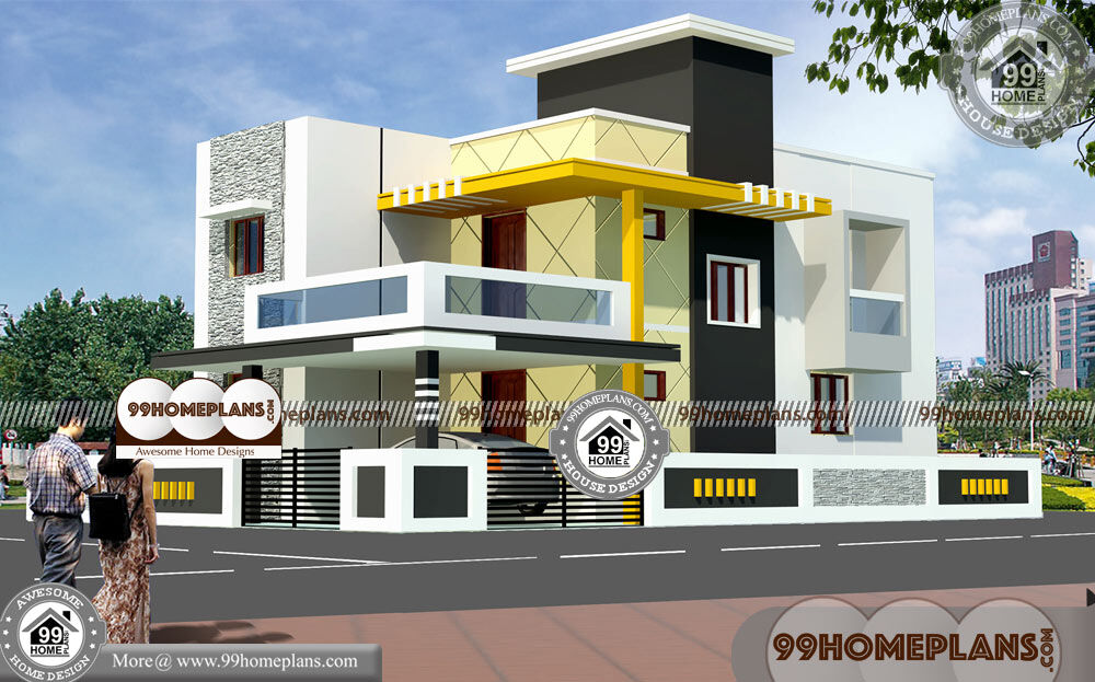 Narrow Sloped Lot House Plans | 50+ Double Storey Designs Collections