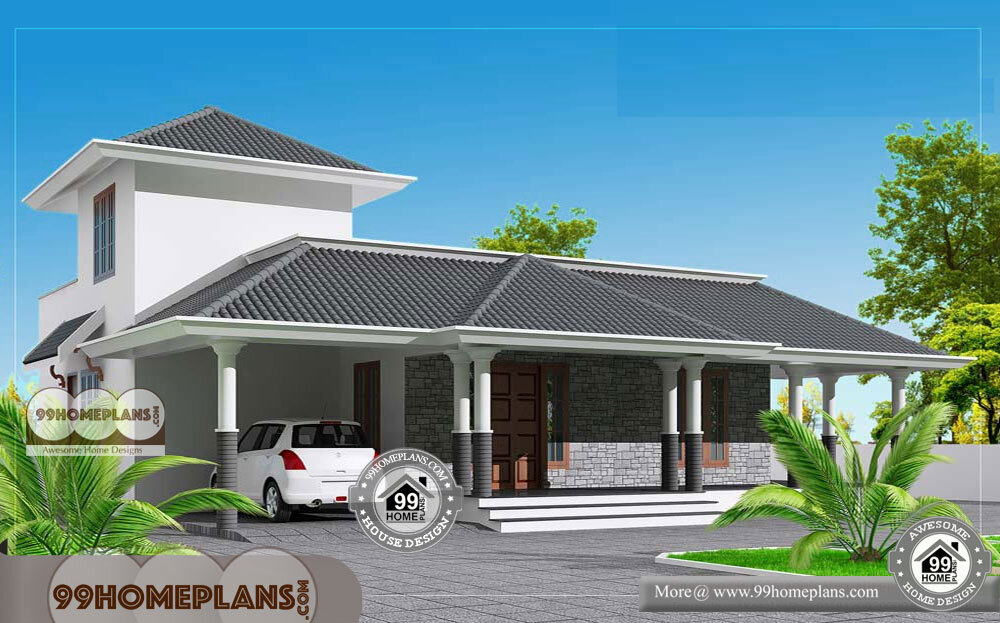 One Story Contemporary House Plans 70+ Low Budget Veedu Plans Free