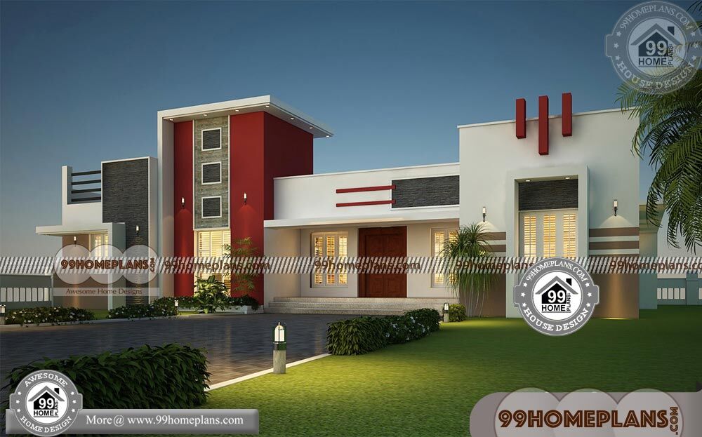 Single Floor Home Front Design in Kerala | 1 Floor Cheap Floor Plans