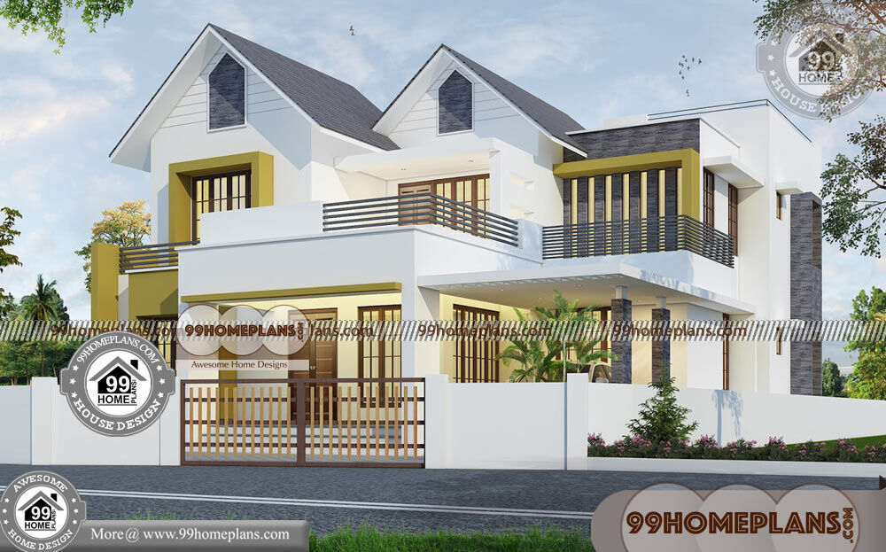 Two Storey House with Terrace 70+ Contemporary Kerala Model Homes
