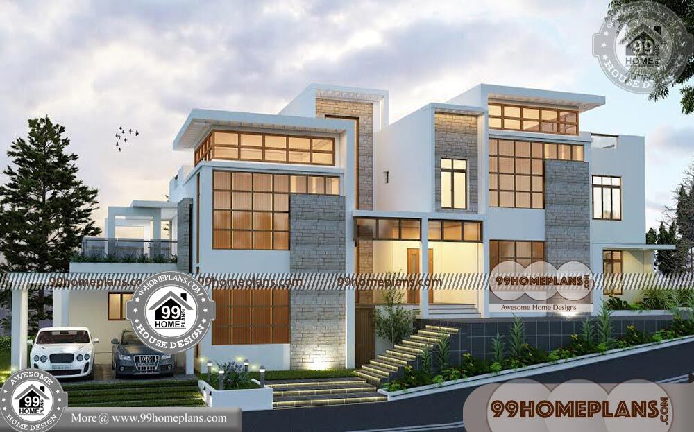 Two Story Townhouse Plans 70+ Contemporary Home Elevation Designs